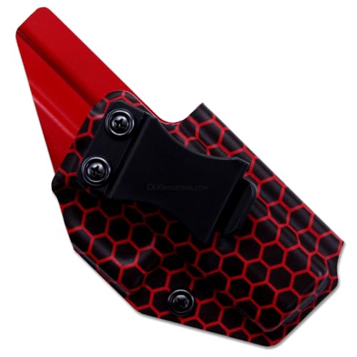 Image of KYDEX Thermoform Sheet - (Honeycomb Camo) - (E.M.T. Red /Black - Reversed) - (12in x 12in) - (1 Sheet) - (for Holster Making, Cosplay, Hobby) - (USA Made)
