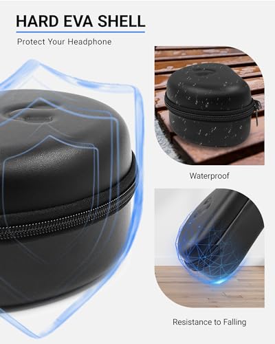 Hard Headphone Case for Beats Solo 4, Studio Pro, Solo 3, Studio 3, Solo 2,Over Ear Headphone Carrying Case with Storage Cable Bag Strap for Travel (Black)