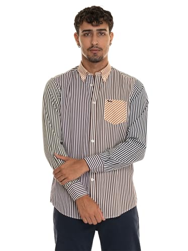  Harmont & Blaine Uomo Camicia Manica Lunga CRM061012931M Cotone Blu Scuro 3XL