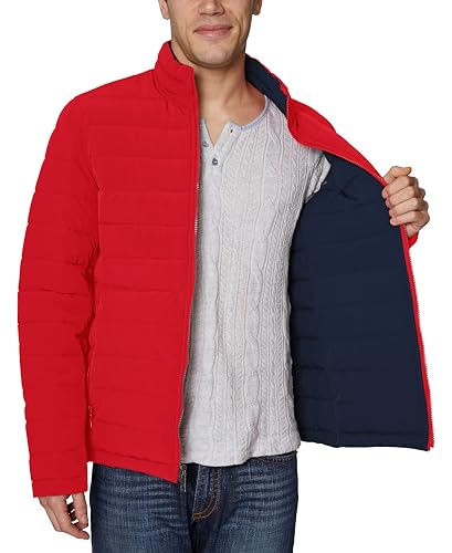 Image of Nautica Men's Reversible Quilted Puffer Jacket -Midweight Mechanical Stretch Winter Coat