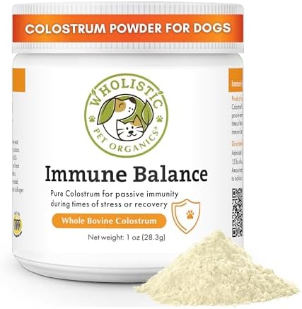 Wholistic Pet Organics: Bovine Colostrum for Dogs and Cats – 1 oz – Organic Dog Immune Support Supplement for Allergy and Itch Relief – Colostrum Powder for Pets – Allergy Medication for Cats & Dogs