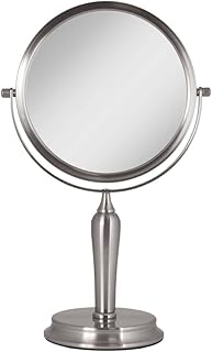 Zadro Anaheim 8.75â€ Round Non-Lighted Makeup Mirror 5X 1X Magnifying Makeup Mirrors Rotating Head Makeup Mirror for Desk