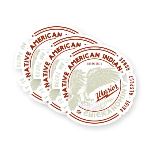 Chickahominy Native American Indian Vinyl Stickers 3 Pack 3 Inch