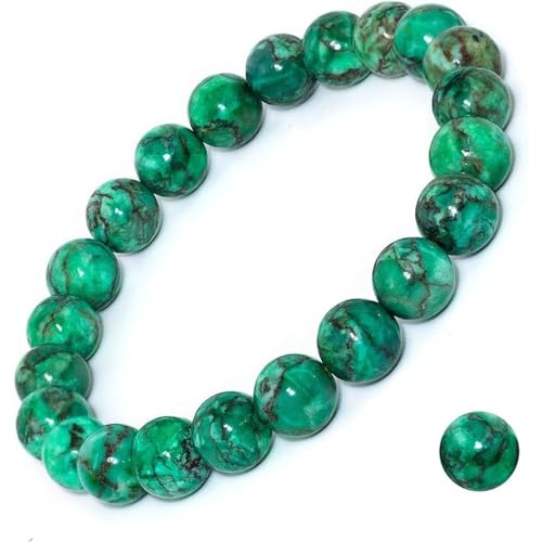 Natural Gemstone Stretch Elastic Bracelet (Green Magnesite Turquoise)