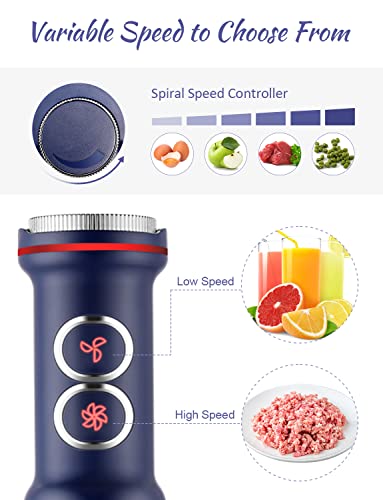 Yissvic Hand Blender 1200W 5 In 1 Immersion Blender 12 Speed Stick Blender With 500Ml Food Grinder 700Ml Container Chopper Whisk Puree Infant Food, Smoothies, Sauces Soups #TOP1