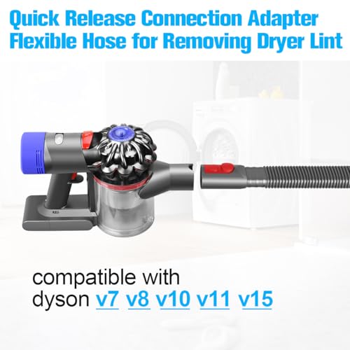 Image of Dryer Vent Cleaner Kit Compatible with Dyson V7 V8 V10 V11 V12 V15, Vacuum Attachment Dryer Vent Lint Remover Hose Attachment - grey