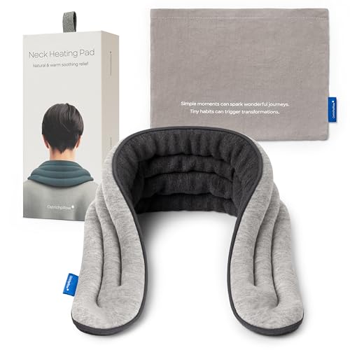 Ostrichpillow Neck Wrap - Almohadilla Térmica para Cuello y Hombros, Microondas - Relajación y Alivio del Dolor, Diseño Extra Largo, Relleno Natural de Arcilla, Presión Ergonómica, Bolsa Protectora