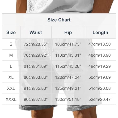 Image of Cambkatl Straight Leg Corduroy Shorts for Men Summer Versatile Outdoor Casual Stretch Lounge Shorts with Pockets