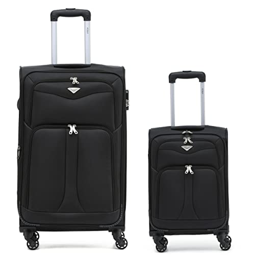Flight Knight Lightweight 4 Wheel 800D Soft Case Suitcases Anti Crack Cabin & Hold Luggage Options Approved for Over 100 Airlines Including easyJet, BA & Many More!