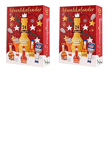 2x Gräfs Likör Adventskalender 2025 | 24 x 0,02l Mini-Schnaps & Kleiner Feigling Mix | Origineller Alkohol Adventskalender für Erwachsene, Männer & Frauen – Geschenkidee zu Weihnachten