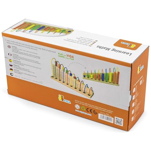 Calcul et mathématiques Viga Toys 50022 : abaque en bois pour apprendre à compter