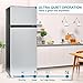 Frestec 7.4 CU' Refrigerator with Freezer, Apartment Size Refrigerator Top Freezer, 2 Door Fridge with Adjustable Thermostat Control, Freestanding, Door Swing, Stainless Steel (FR 742 SL)
