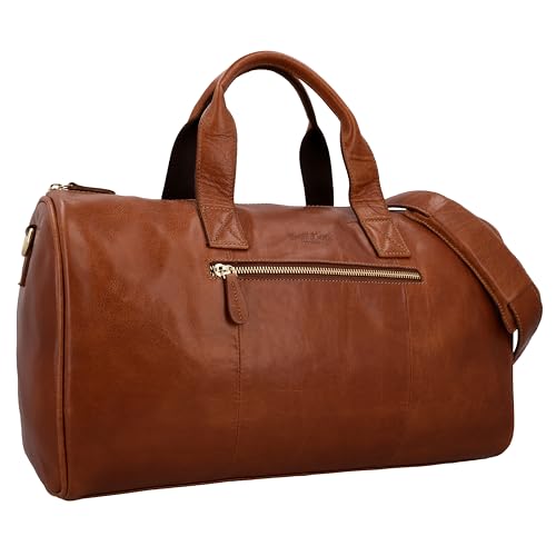 Gusti Leder Weekender Herren Leder Elegante Reisetasche Damen und Herren aus Echtleder mit abnehmbarem Schulterriemen Vintage Weekender Ideal als Handgepäck und Sporttasche