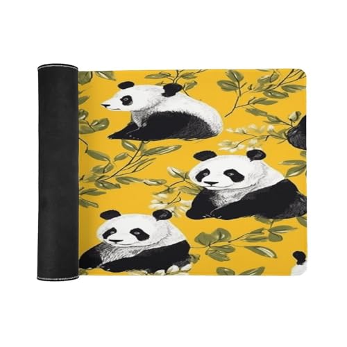 Tapis de souris de jeu panda jaune xxl pour travailler et jouer