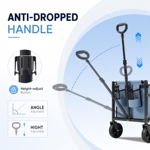 Sekey Collapsible Wagon with Tailgate, 300 lb Capacity, 38 in Cargo Length - image 4