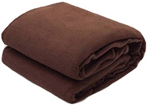 Goyal's Double Polar Fleece Plain AC Blanket - Coffee