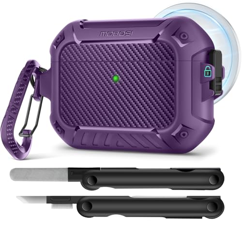 MOBOSI for AirPods Pro 3 Case, Secure Lock, Purple