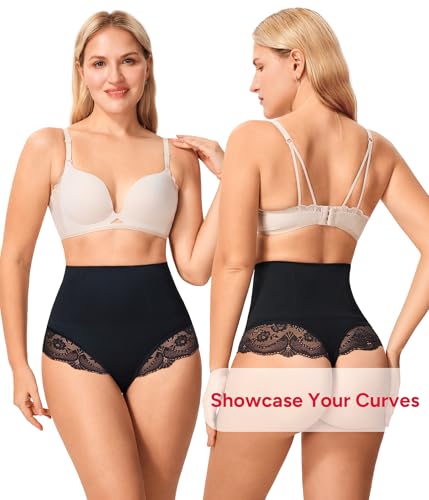 Nebility 2 Pack Tummy Control shapewear for Women Thong Underwear Panties Seamless Briefs Comfortable Stomach Butt Shaper4