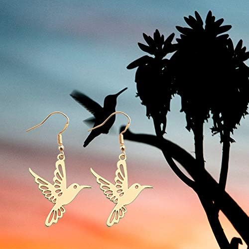 TIIMG Hollow Humming Bird Fashionable Earrings Bird Earrings Bird Charm Dangle Earring for Bird Lover Owner