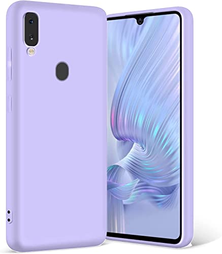 Image of DIZORO Microfiber Candy Case Compatible for Samsung Galaxy A20 /A30, Shockproof Slim Back Cover Liquid Silicone Bumper Camera Protective Phone Cover (Purple)