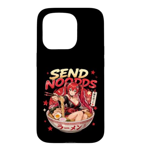 Send Noods Funny Anime Girl Ramen Noodle Lover Case for iPhone 15 Pro