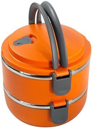 StarCrafts Stackable Bento Stainless Steel Lunch Box (Two-Layer, Orange) by StarCrafts