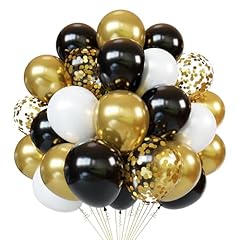 White Black Gold Balloons