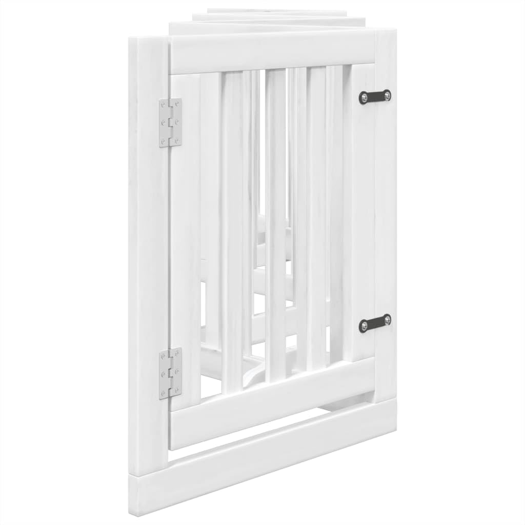 Rejilla plegable para perros sin taladrar de madera de álamo lacada, 6 piezas, puerta para perros para escaleras y salón, puerta plegable para perros de 300 cm, ahorra espacio