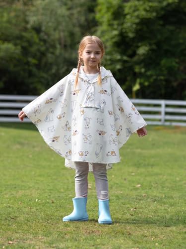 Image of SaphiRose Lightweight Kids Rain Poncho Jacket Waterproof Outwear Rain Coat