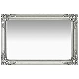 Material: Holz und Glas vidaXL Wandspiegel im Barock-Stil Antik mit Montagehaken Dekospiegel Hängespiegel Badspiegel Spiegel Flurspiegel Garderobe 60x40cm Silbern