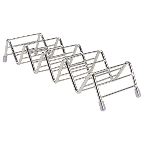 STOBAZA 1pc Pancake Stand Taco Stand up Holders Comal for Tortillas Taco Tray Food Trays Standing Easels for Display Food Serving Tray Frying Food Rack Tacos De Taco Racks Stainless Steel