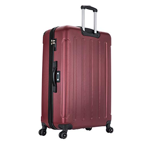 Dukap Intely 32 Inch Large Suitcase With Ergonomic Gel Handle, Hardside Travel Luggage With Tsa Combination Lock And Digital Weight Scale, Wine #TOP1