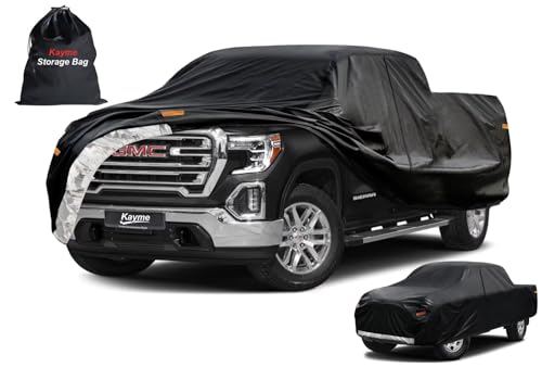 Kayme Truck Cover Custom Fit GMC Sierra(2002-2025) Double/Extended/Crew Cab SB. Full Exterior Heavy Duty Outdoor Pickup Truck Car Cover Waterproof All Weather.Car Tarp for Wind Sun Dust Protection. by kayme - Used condition - US$66.99