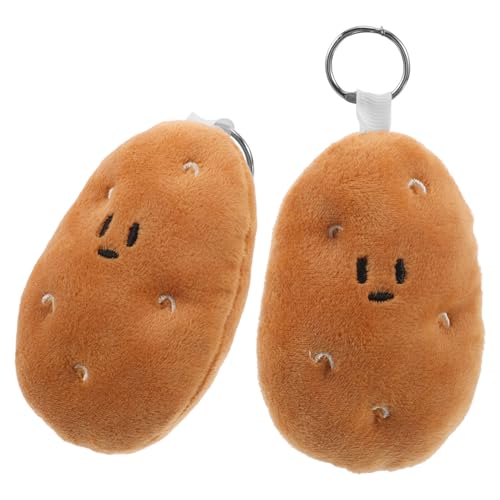 TOPPERFUN 2 piezas Llavero de Peluche de Patata Suave y Divertido con Expresiones Únicas Colgante para Bolsas y Decoración de Coche Regalo Original para Adultos