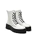 DREAM PAIRS Women's Lace up Combat Ankle Boots Fashion Lug Sole Platform Booties Shoes,Size 7.5,WHITE-PU,SDAB2442W