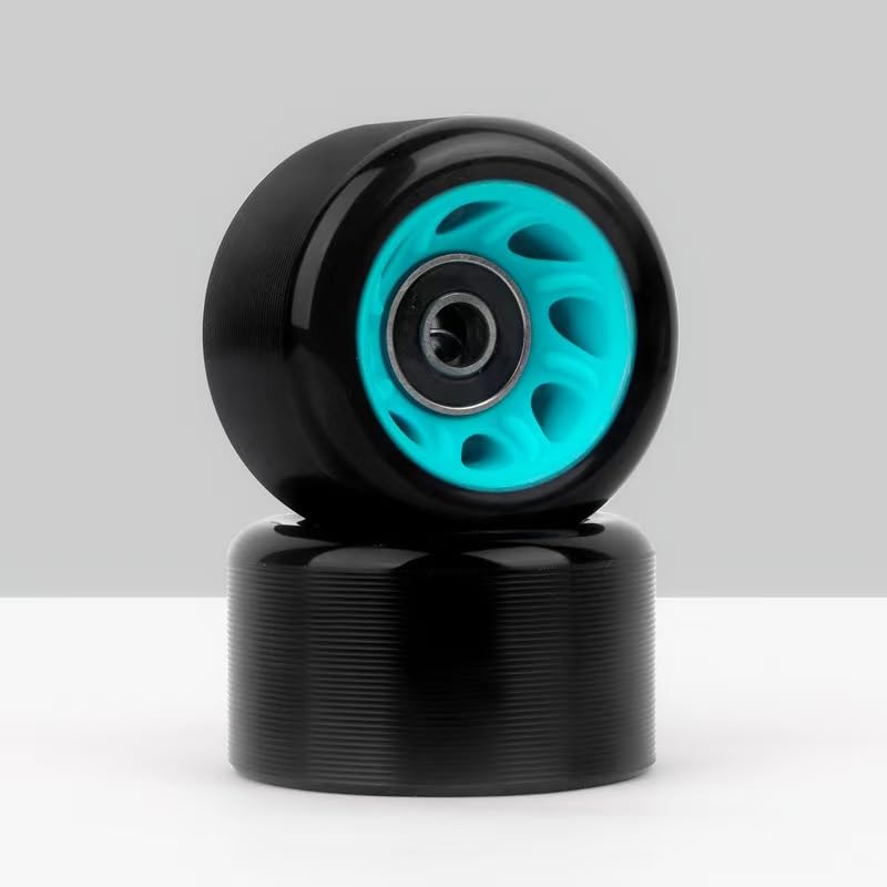 Ruedas profesionales para patines, 58 mm x 32 mm, dureza 88A, material de poliuretano negro y azul (8)
