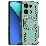 LVVFEI Cover Magnetica per Xiaomi Redmi Note 13 4G (Non per 5G), Compatibile con MagSafe, Custodia Magnetica per Redmi Note 13 4G con design Antiurto e Fori di Ventilazione - Verde