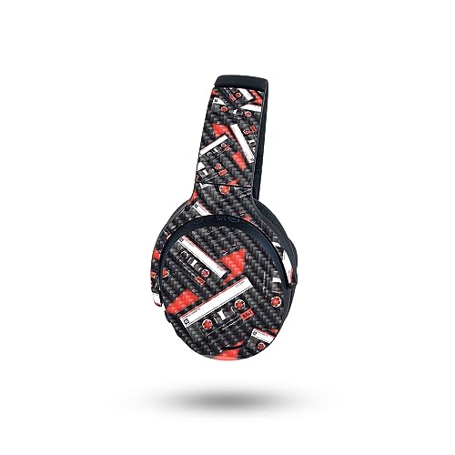 Image of MightySkins Carbon Fiber Skin Compatible with Skullcandy Crusher ANC 2 - Mixtape | Protective, Durable Textured Carbon Fiber Finish | Easy to Apply, Remove, and Change Styles