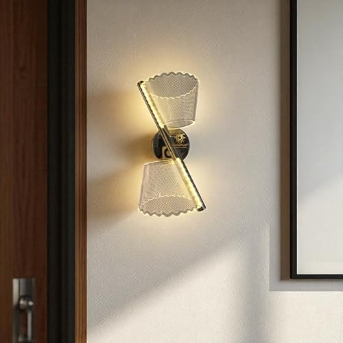 Image of Glowave Golden Acrylic Light Spiral Design Wall Lamp Light for Living Room Bedroom Bedside - Tricolour (White, Warm White, Natural White) (373)