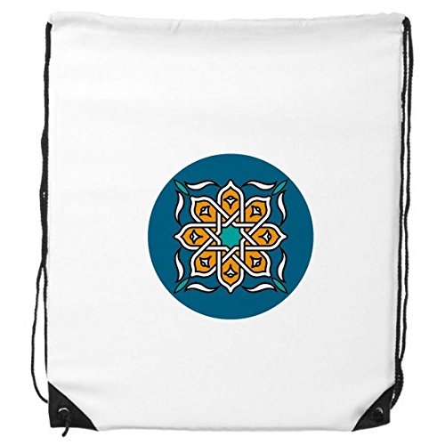 Dello Zaino Drawstring Shopping Bags Sport Regalo Marocco Stile Astratto Modello di Fiore