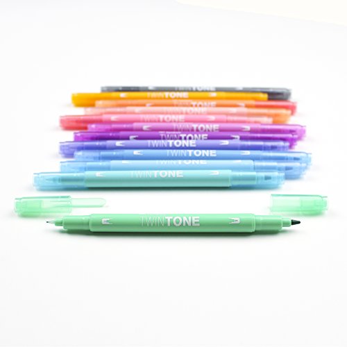 Tombow 61501 Twintone Marker Set, Pastel, 12-Pack. Double-Sided Markers Perfect For Planners, Journals, Doodling, And More! #TOP1