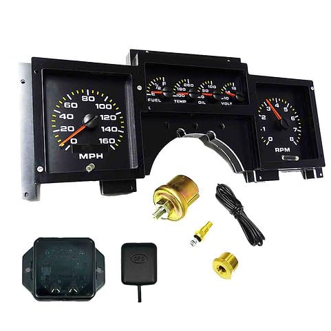 1984-1989 Chevy Corvette Analog Gauge Panel Direct Replacement, Black Faceplate, GPS Speed, Water & Oil Press Sending Units Included AP2003-S9020
