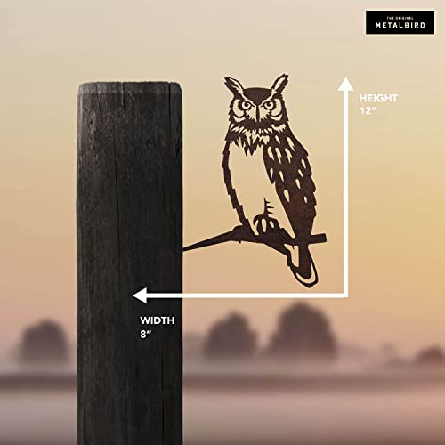 Metalbird - Great Horned Owl - Outdoor Tree Ornaments In Corten Steel - Metal Art Proudly Made In America #TOP2
