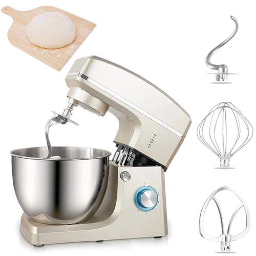 AXGCAA Stand Mixer, 10L Electric Food Mixer with Stainless Steel Bowl, Dough Kneading Machine with Beater, Dough Hook, Whisk, Household Bread Cake Mixer, 6 Gear Adjustment Speed, for Baking, Cookie