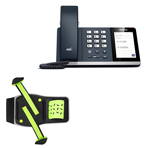 BoxWave Holster Compatible with Yealink MP50 USB Phone Handset (4 in) - FlexSport Armband, Adjustable Armband for Workout and Running - Stark Green