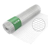 Wiltec Grillage de volière Acier Galvanisé – Mailles 25 mm Hexagonal Hauteur 1 m Longueur 10 m Fil Ø 0,7 mm – Lapin Grillage à poule Grillage animaux Terrasse Jardin Clôture Enclos