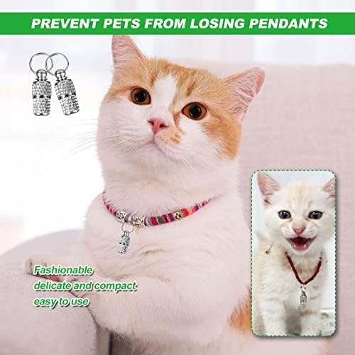 6 Packs Pet id Tags, Brass Pet Tube Tag Cat Name Tags Barrel Silver Anti-Lost Dog Cat id Tag for Collar with Address Name Label
