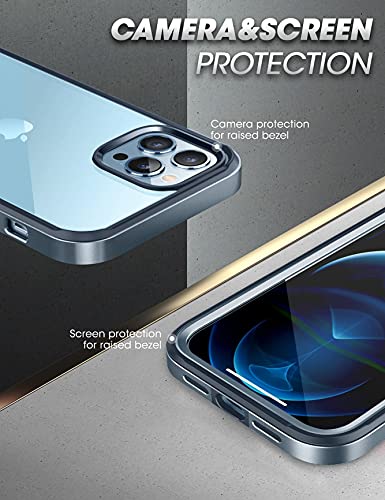 Supcase Ub Edge Pro Series Case For Iphone 13 Pro Max (2021 Release) 6.7 Inch, Slim Frame Clear Protective Case With Built-In Screen Protector (Cerulean) #TOP5