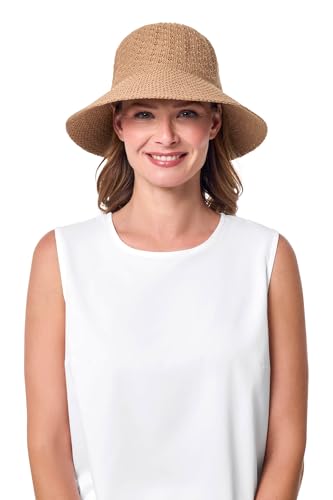 Women's Cloche Hat - UPF 50+ Sun Protection - Marina in Tan