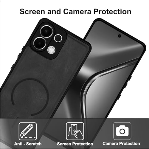 Image of SBMS Back Cover for Oppo K13 5G | Ultra Slim Soft Rubberised Hard Case | Oil Feel Soft Leather Back | Mag-Safe Design (Mag-Safe Not Support) | Camera Protection Case for Oppo K13 5G (Black)